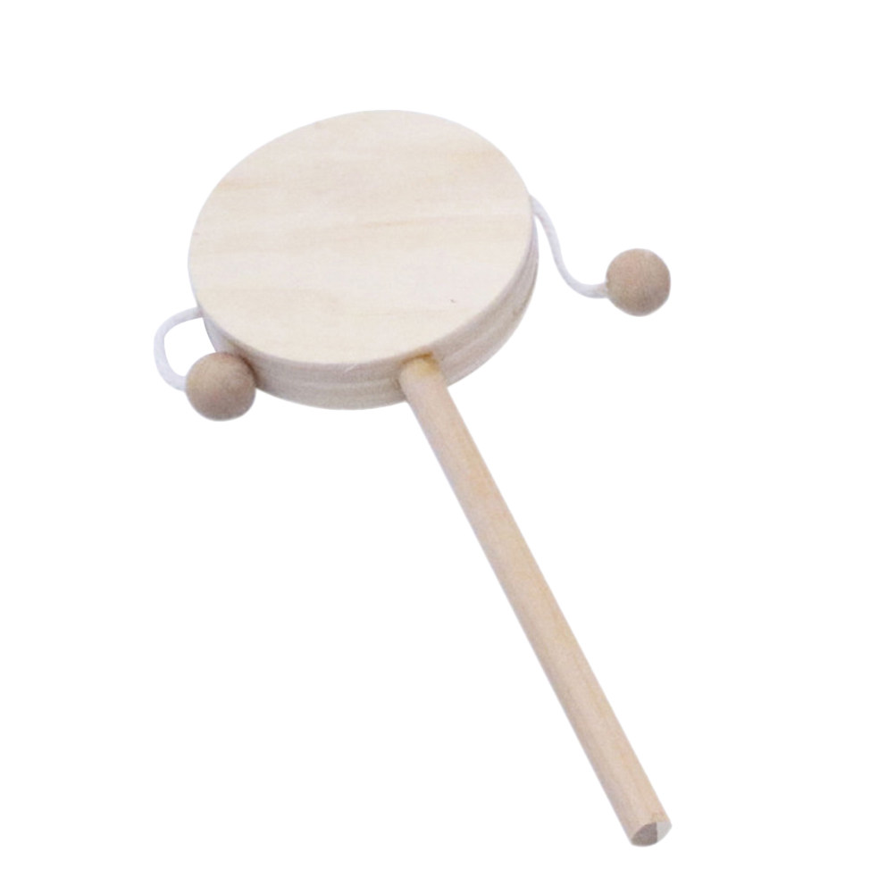 Musical Instrument Diy - طقم واحد من طبول الخشخيشة الخشبية