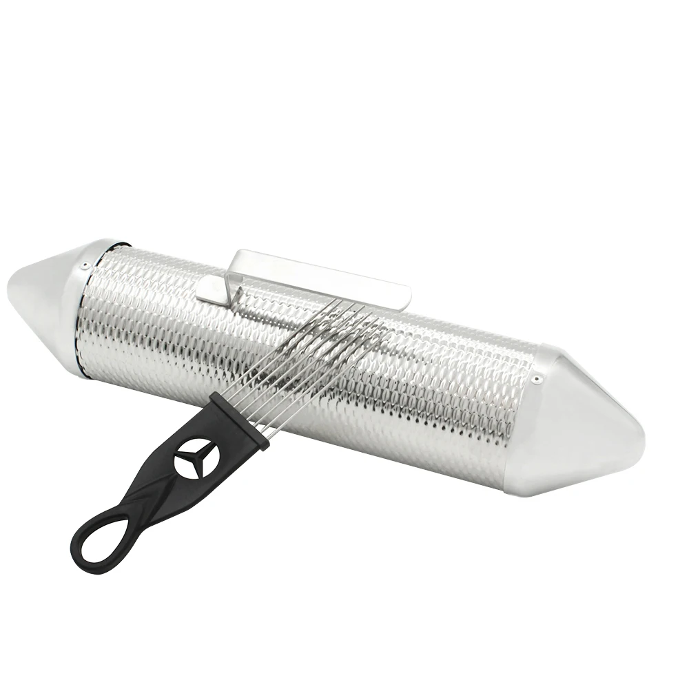 برميل مكشط معدني فضي مع مكشطة  - مراجعة Guiro Scraper Instrument وسعره