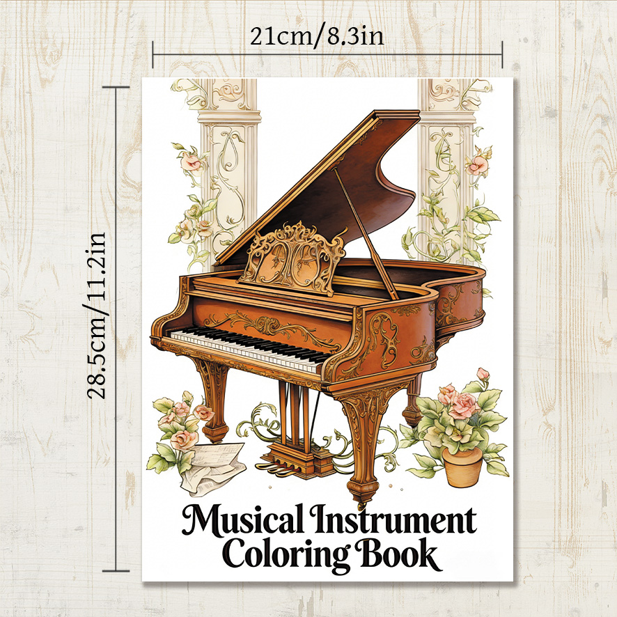 كتاب تلوين للكبار بتصميم البيا - مراجعة Musical Instrument Coloring Pages وسعره