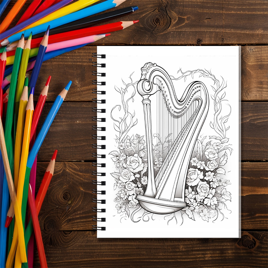 كتاب تلوين للكبار بتصميم البيا - مراجعة Musical Instrument Coloring Pages وسعره